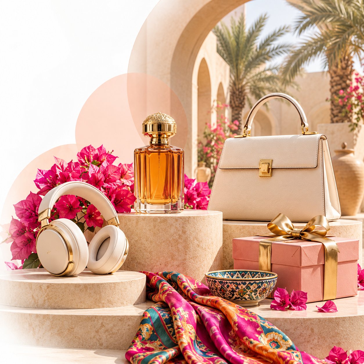 ورود وعطر وحقيبة وسماعات وهدايا تعبّر عن تنوع منتجات Avenues